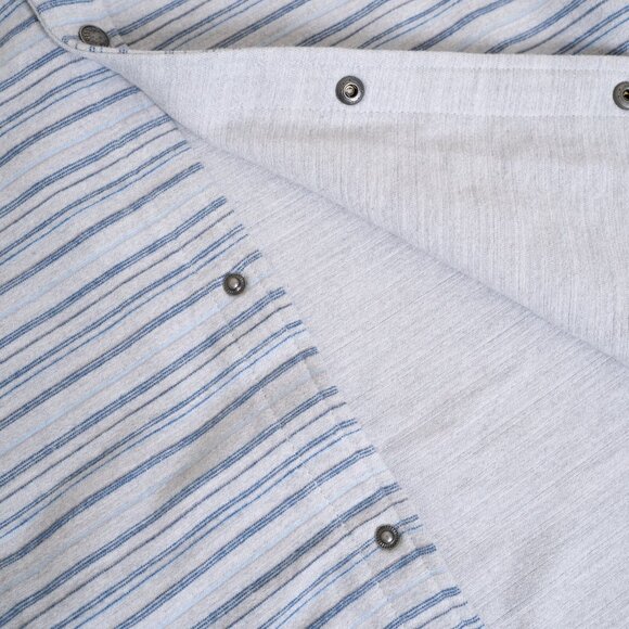 Vissla Flannel Shirt Snap Button Reversible Burshed Cotton Gray Blue XL - Picture 10 of 16